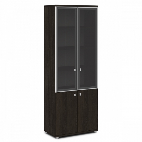 Шкаф со стеклом в алюминиевом профиле высокий 820×440×2195 V-614