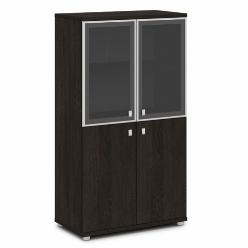 Шкаф со стеклом в алюминиевом профиле средний 820×440×1490 V-666