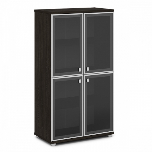 Шкаф со стеклом в алюминиевом профиле средний 820×440×1490 V-669