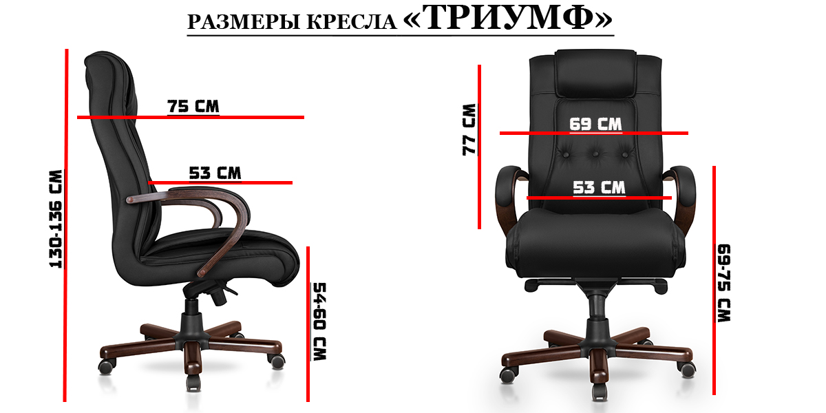 Кресло руководителя Sumon Триумф натуральная кожа черная — фото 4